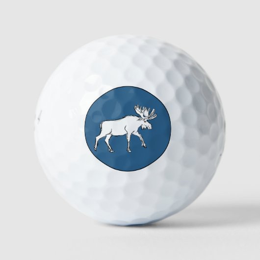 Weiße Elche Golfball (Vorderseite)
