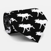 Weiße Elche Krawatte (Gerollt)