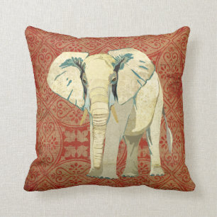 Weiße Elefant Amber Damast Kissen