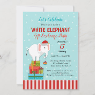Weiße Elefant-Geschenktausch-Weihnachtsfeier Einladung