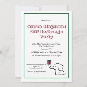 Weiße Elefant Geschenktausch Weihnachtsfeier Einladung
