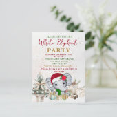 Weiße Elefant Geschenktauschparty Postkarte (Stehend Vorderseite)