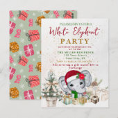 Weiße Elefant Geschenktauschparty Postkarte (Vorne/Hinten)