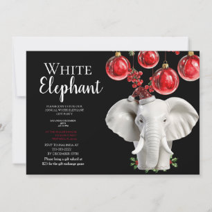 Weiße Elefant Kinder Weihnachtsfeier  Einladung