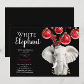 Weiße Elefant Kinder Weihnachtsfeier Einladung (Vorne/Hinten)