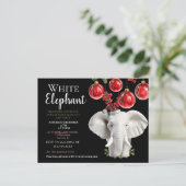 Weiße Elefant Kinder Weihnachtsfeier Postkarte (Stehend Vorderseite)