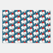 Weiße Elefant Santa Hut Design Geschenkpapier Set (Vorderseite 3)