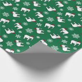 Weiße Elefant-Weihnachts- (Grün-) Geschenkpapier (Ecke)