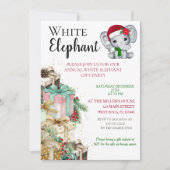Weiße Elefant-Weihnachtsfeier Einladung (Vorderseite)