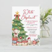 Weiße Elefant-Weihnachtsfeier-Geschenktausch mit r Einladung (Stehend Vorderseite)
