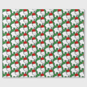 Weiße Elefant Weihnachtsmann Hut Geschenkpapier Ro (Flach)