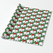 Weiße Elefant Weihnachtsmann Hut Geschenkpapier Ro (Ungerollt)