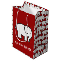 Weiße-Elefanten-Design-Geschenktasche