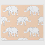 Weiße Elefanten Geschenkpapier (Flach)