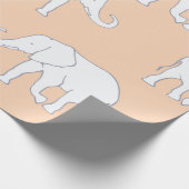 Weiße Elefanten Geschenkpapier (Ecke)