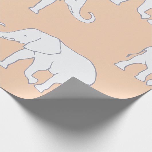 Weiße Elefanten Geschenkpapier (Ecke)