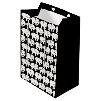Weiße Elefanten gestalten Geschenktasche Mittlere Geschenktüte