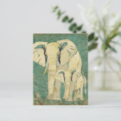 Weiße Elefanten Jade Postcard Postkarte (Stehend Vorderseite)