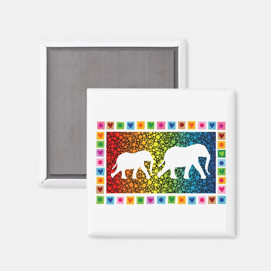 Weiße Elefanten Magnet (Vorderseite/Rückseite)
