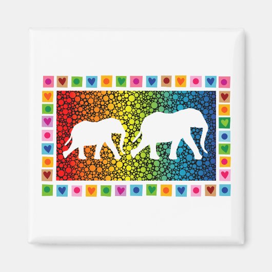 Weiße Elefanten Magnet (Vorne)