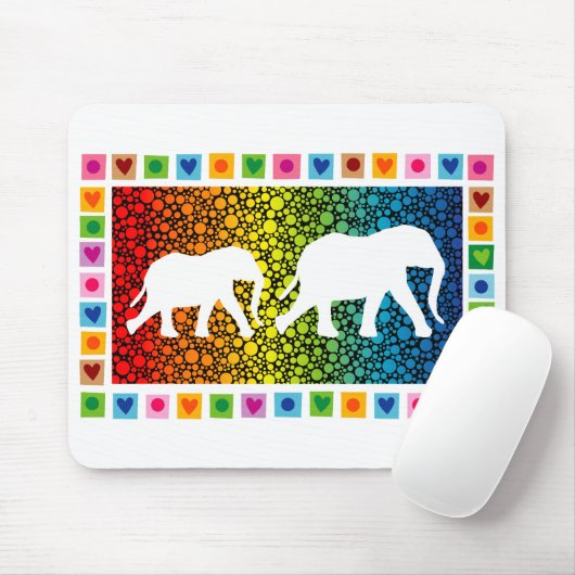 Weiße Elefanten Mousepad (Mit Mouse)