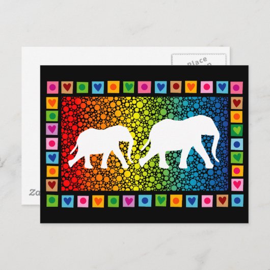 Weiße Elefanten Postkarte (Vorne/Hinten)
