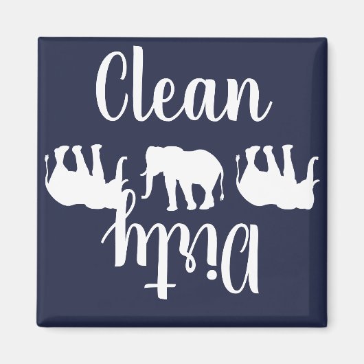 Weiße Elefanten reinigen Geschirrspüler Magnet (Vorne)