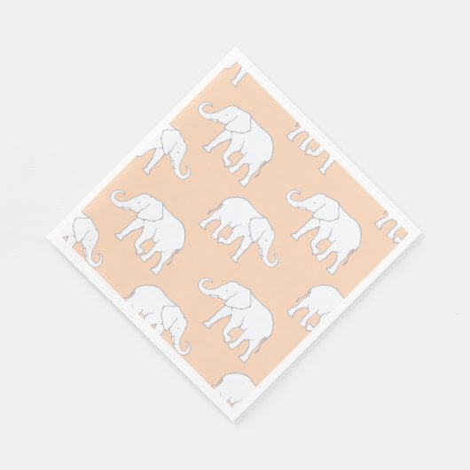 Weiße Elefanten Serviette (Ecke)