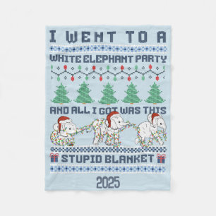 Weiße Elefantenparty Individuelles Geschenk Lustig Fleecedecke
