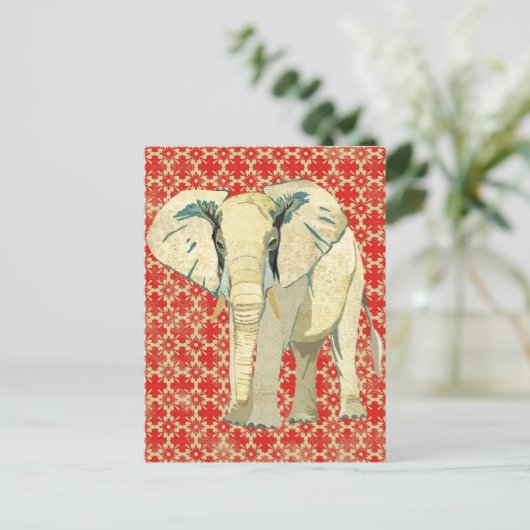 Weiße Elefantenpostkarte Postkarte (Stehend Vorderseite)