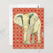 Weiße Elefantenpostkarte Postkarte (Vorne/Hinten)