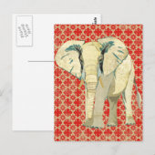 Weiße Elefantenpostkarte Postkarte (Vorne/Hinten)