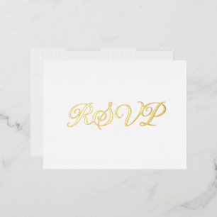 Weiße elegante Co-Starring-RSVP-Karte Folien Feiertagspostkarte
