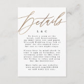 Weiße elegante, einfache Goldhochzeiten Begleitkarte (Vorderseite)