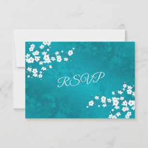 Weiße elegante Goldblume RSVP Karte