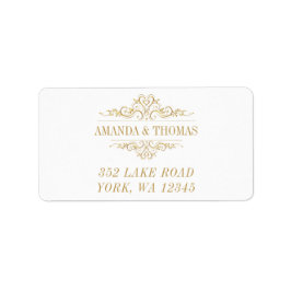 Weiße, elegante, goldene Rahmen-Adressetiketten Adressaufkleber