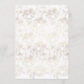 Weiße, elegante, handgezeichnete botanische Hochze Einladung (Rückseite)