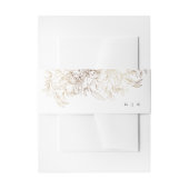 Weiße, elegante, handgezeichnete botanische Hochze Einladungsbanderole (Vorderseite Beispiel)