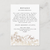 Weiße, elegante handgezeichnete botanische Hochzei Begleitkarte (Vorderseite)