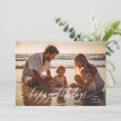 Weiße elegante Happy Holidays Kalligraphie Feiertagskarte (Stehend Vorderseite)