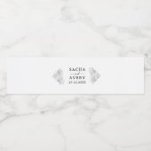 Weiße, elegante Hochzeit bevorzugt rustikale Wasserflaschenetikett (Einzelnes Label)