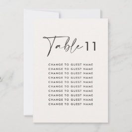 Weiße elegante Hochzeitstisch-Sitzkarte