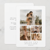 Weiße Elegante Minimal 4 Foto Hochzeitswohnung Dankeskarte (Vorne/Hinten)