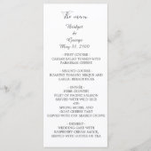 weiße elegante Minimalhochzeit Programm (Vorderseite)