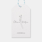 Weiße Elegante Minimalistische Botanik Geschenkanhänger (Rückseite)