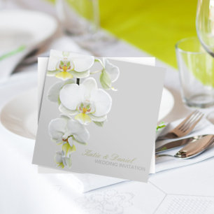 Weiße elegante Orchideen Hochzeits-/Anlass-Einladu Einladung