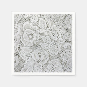 Weiße elegante Papier-Servietten mit Spitze Serviette