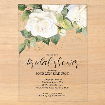 Weiße elegante Rosen Brautparty Acryl
