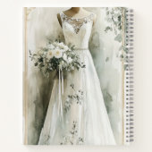 Weiße elegante Rosen Hochzeitskleid Hochzeitsplane Notizblock (Rückseite)