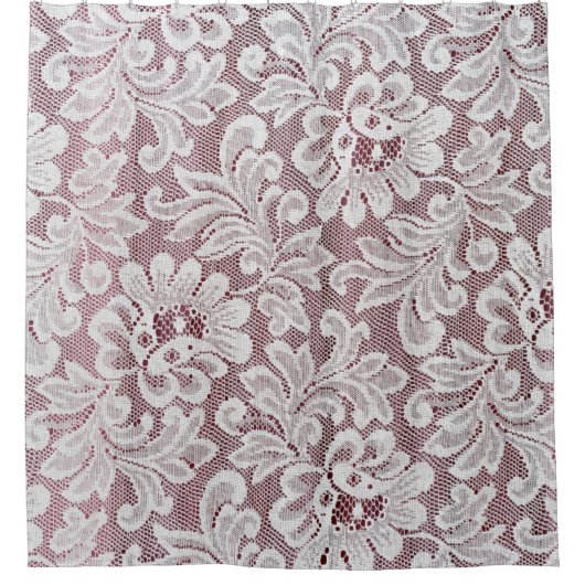 Weiße, elegante Spitzentextur mit nahtloser Bea Duschvorhang (Vorderseite)